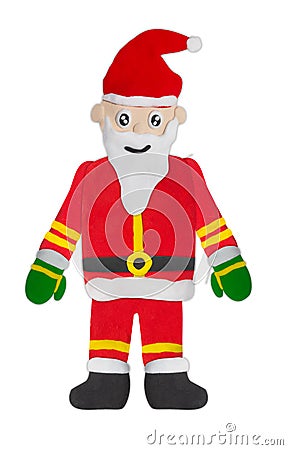 Cute santaclaus made from plasticine on white background Stock Photo