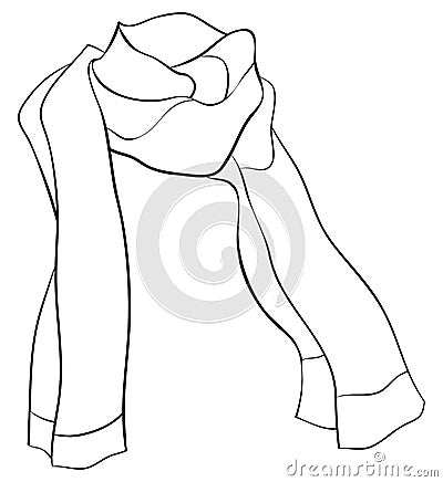 Adult coloring book,page a cute scarf image for relaxing.Line art style illustration for Vector Illustration