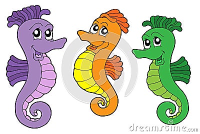 Cute sea horses vector illustration Vector Illustration