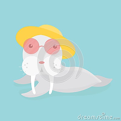 Cute sea lion. Vector Illustration