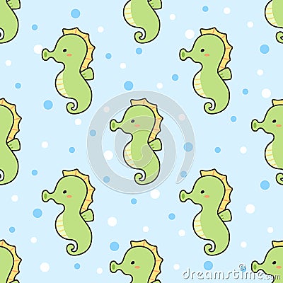 Cute seahorse Seamless Pattern Background Stock Photo