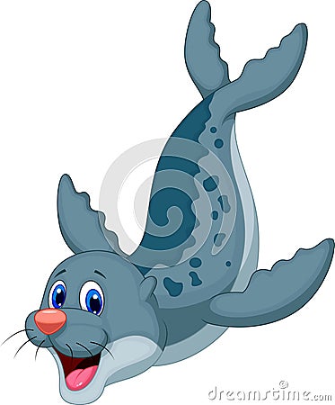 Cute seal cartoon Vector Illustration