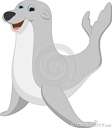 Cute seal cartoon Vector Illustration