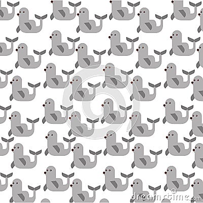 Cute seal pattern background Vector Illustration