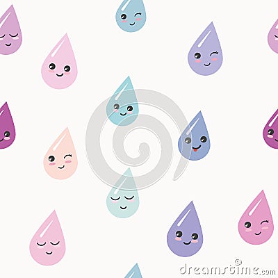Cute seamless pattern background with colorful watercolor drops. For print and web. Stock Photo