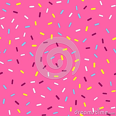 Cute seamless pattern with bright donut glaze. Vector Illustration