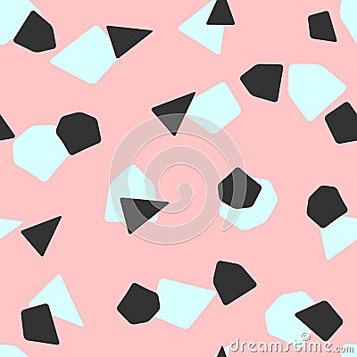 Cute seamless pattern with repetitive geometric shapes. Simple girly print. Vector Illustration