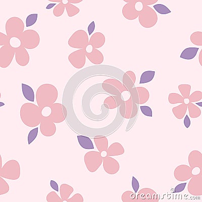Cute seamless pattern with small flower. Subtle floral background. Vector Illustration