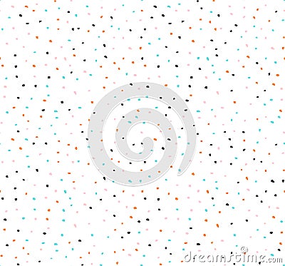 Cute seamless pattern or texture with colorful polka dots on white background. Vector Illustration