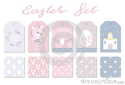 Cute set for easter design. Happy Easter Day. Easter design elements. Stock Photo