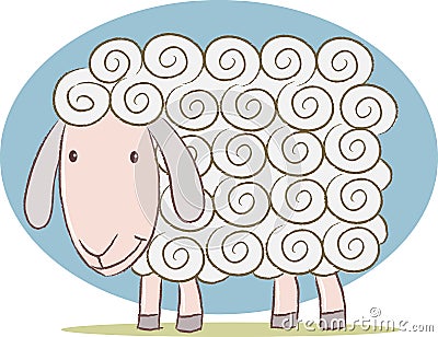 Cute Sheep Vector Illustration