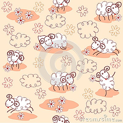 Cute sheep Vector Illustration