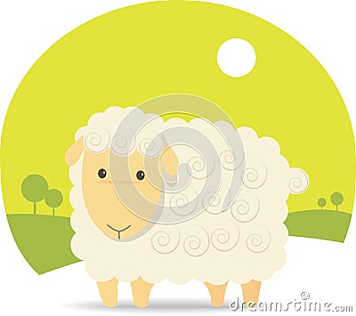 Cute Sheep Vector Illustration