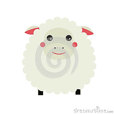 Cute sheep cahracter. Lamb. Children style, isolated design element, vector illustration. Vector Illustration