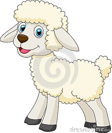 Cute sheep cartoon Vector Illustration