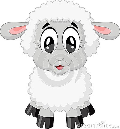 Cute sheep cartoon Vector Illustration