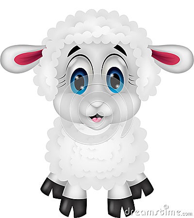 Cute sheep cartoon Vector Illustration