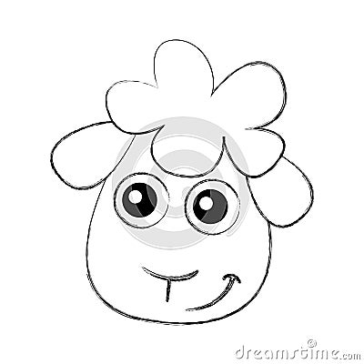 Cute sheep drawing character Vector Illustration
