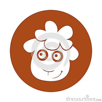 Cute sheep drawing character Vector Illustration