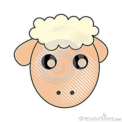 Cute sheep drawing character Vector Illustration