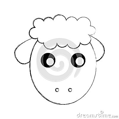 Cute sheep drawing character Vector Illustration