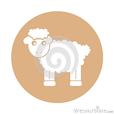 Cute sheep drawing character Vector Illustration