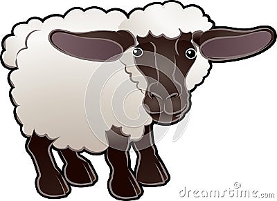 Cute Sheep Farm Animal Vector Vector Illustration