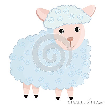 Cute sheep in flat style. Stock Photo