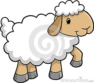 Cute Sheep Vector Vector Illustration