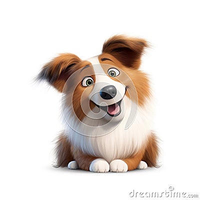 Cute Shetland Sheepdog dog - generative AI, AI generated Stock Photo