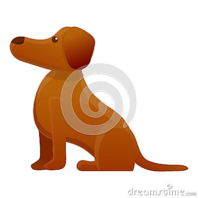 Cute sick dog icon, cartoon style Vector Illustration