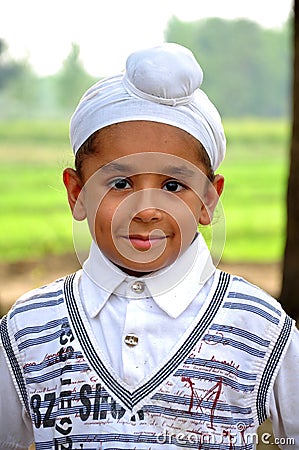 Cute sikh boy Stock Photo