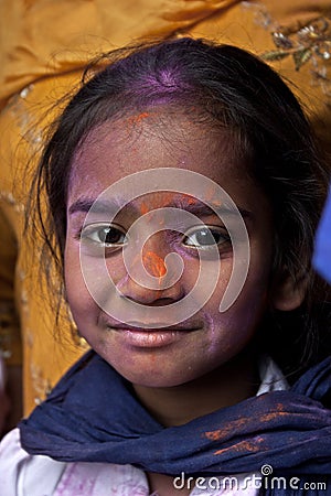 A cute sikh girl at Hola mohalla, India Editorial Stock Photo