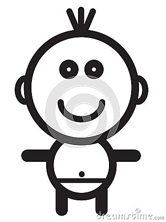 Cute simple baby - Illustration Vector Illustration