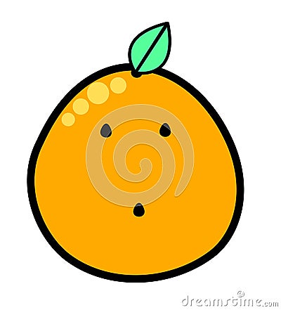 Kawaii Orange Logo Vector Illustration Stock Photo