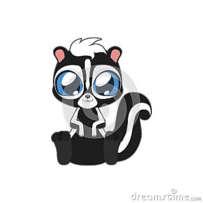 Cute skunk vector illustration art Vector Illustration