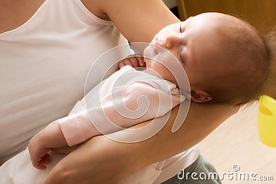 Cute sleeping baby Stock Photo