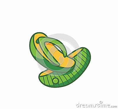 Cute slippers pair icon premium logo vector Cartoon Illustration