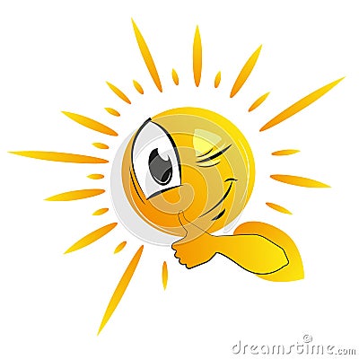 Cute smiley sun, cartoon sun vector illustration Cartoon Illustration