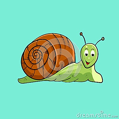 Cute smiling snail vector illustration Vector Illustration