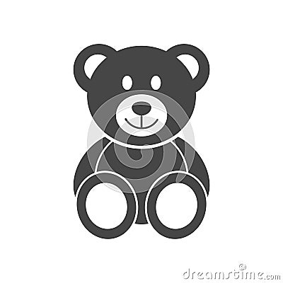 Cute smiling teddy bear icon or logo Vector Illustration