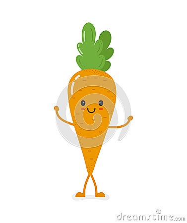 Cute smiling vector carrot character Vector Illustration