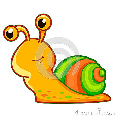 Cute snail cartoon. Snail clipart vector Vector Illustration