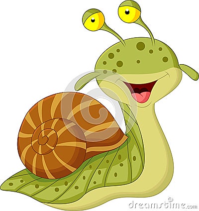 Cute snail cartoon Vector Illustration