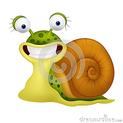 Cute snail cartoon Vector Illustration