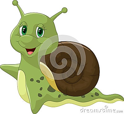 Cute Snail cartoon Vector Illustration