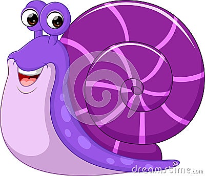 Cute snail cartoon Vector Illustration