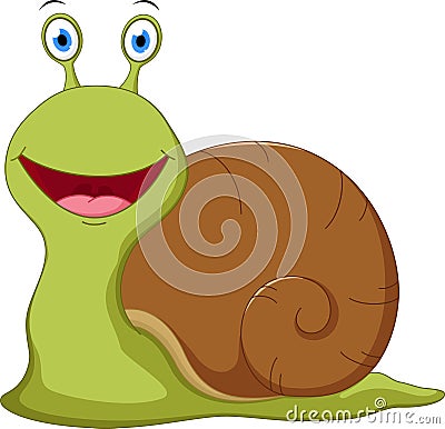 Cute snail cartoon Vector Illustration