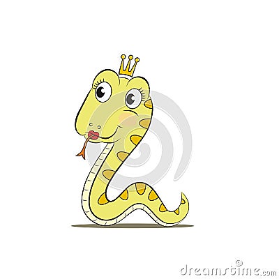Cute Snake Cartoon Vector Illustration
