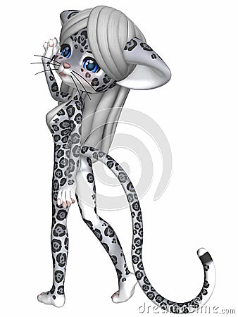 Cute Snow Leopard - Toon Figure Stock Photo